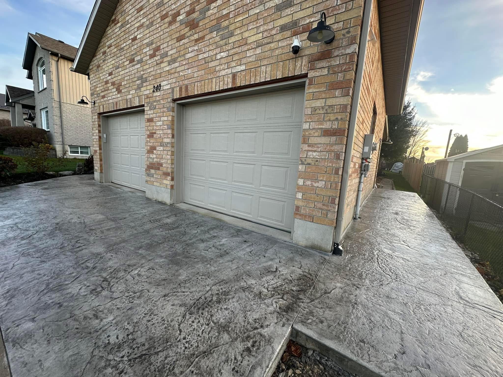 Concept rendering — Stamped concrete driveway and side walkway — Kitchener-Waterloo